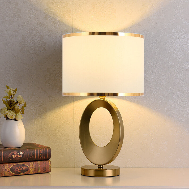 Giftzxq Modern Luxury Fabric Ring Base 1-Light Table Lamp