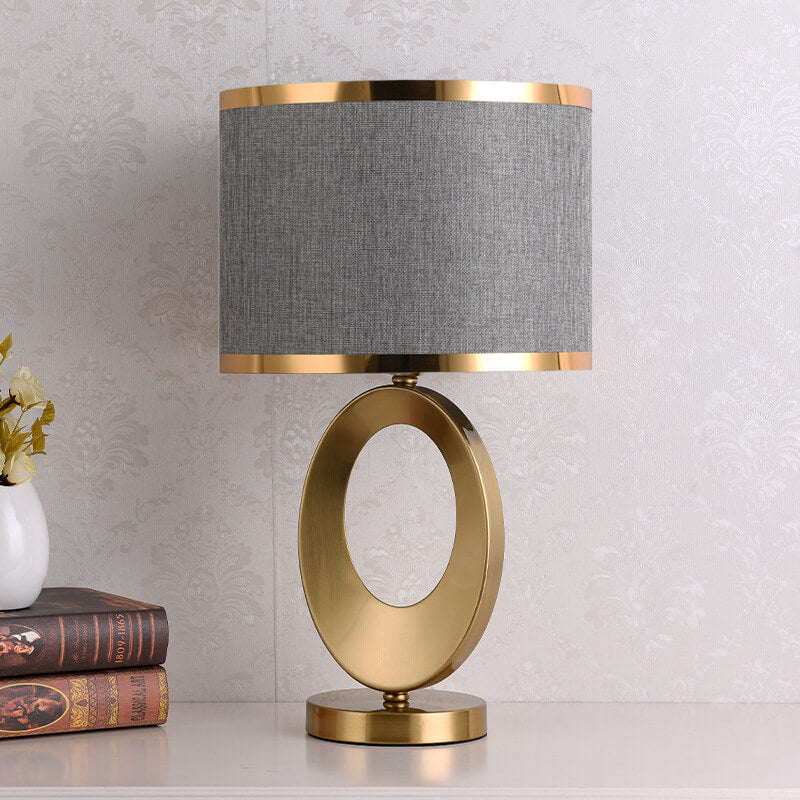 Giftzxq Modern Luxury Fabric Ring Base 1-Light Table Lamp