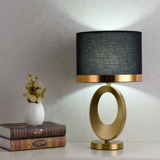 Giftzxq Modern Luxury Fabric Ring Base 1-Light Table Lamp