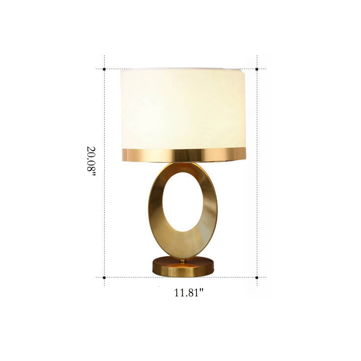 Giftzxq Modern Luxury Fabric Ring Base 1-Light Table Lamp