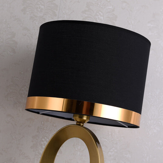 Giftzxq Modern Luxury Fabric Ring Base 1-Light Table Lamp