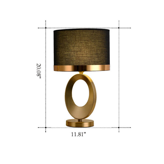 Giftzxq Modern Luxury Fabric Ring Base 1-Light Table Lamp